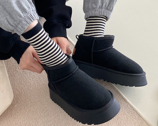 Women’s Muffin Thick Sole Snow Boots – Warm Outdoor Winter Boots