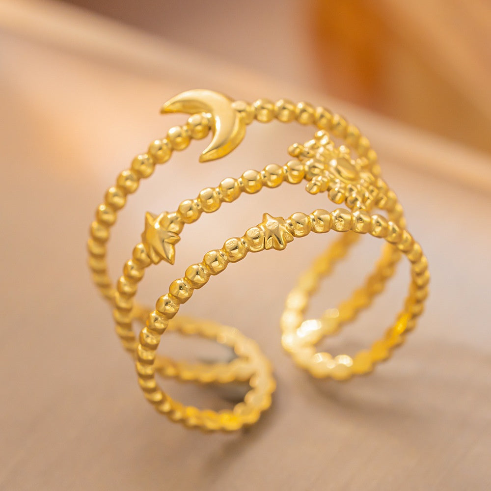 Stainless Steel Adjustable Open Ring For Women