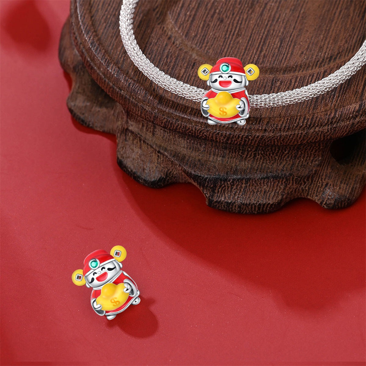 DIY Lucky Carp Copper Bead Pendant Bracelet Accessories