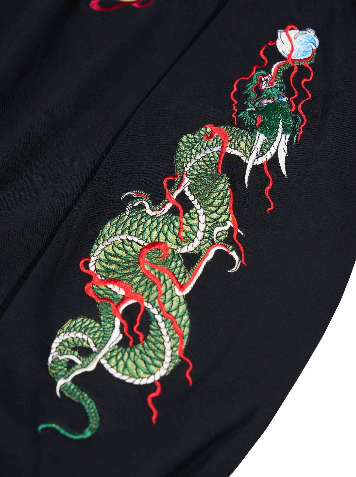 KH9005 Sweat à capuche brodé Dragon vert