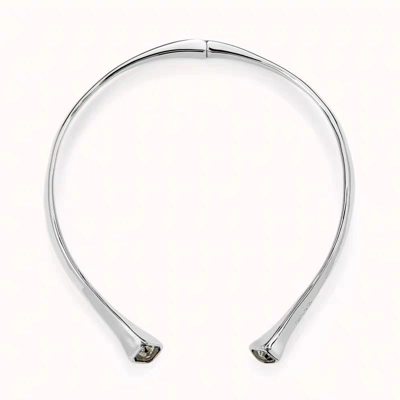 Personalized Geometric Square Womens Niche Design Chic Crystal Choker