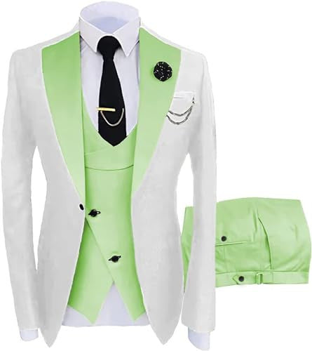 Mens Three-piece Mixed-color Suit