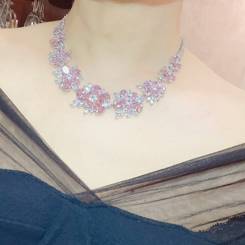 Diamond Flower Zircon Jewelry Set