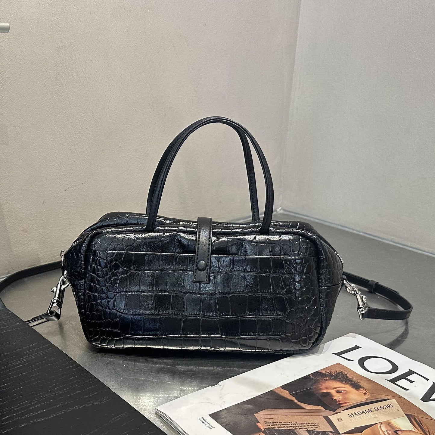 Cross-border Niche Design Crocodile-pattern Toast Bag, Luxury First-layer Cowhide, High-end Genuine Leather Women's Handbag