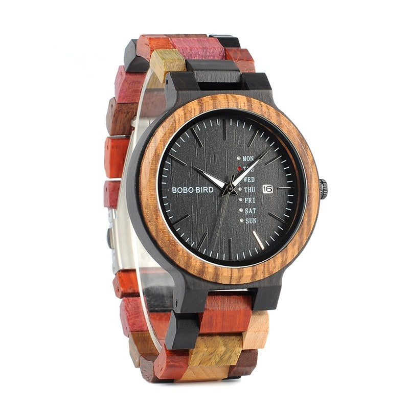 Couple Wooden Watches And Date-display Quartz Watches