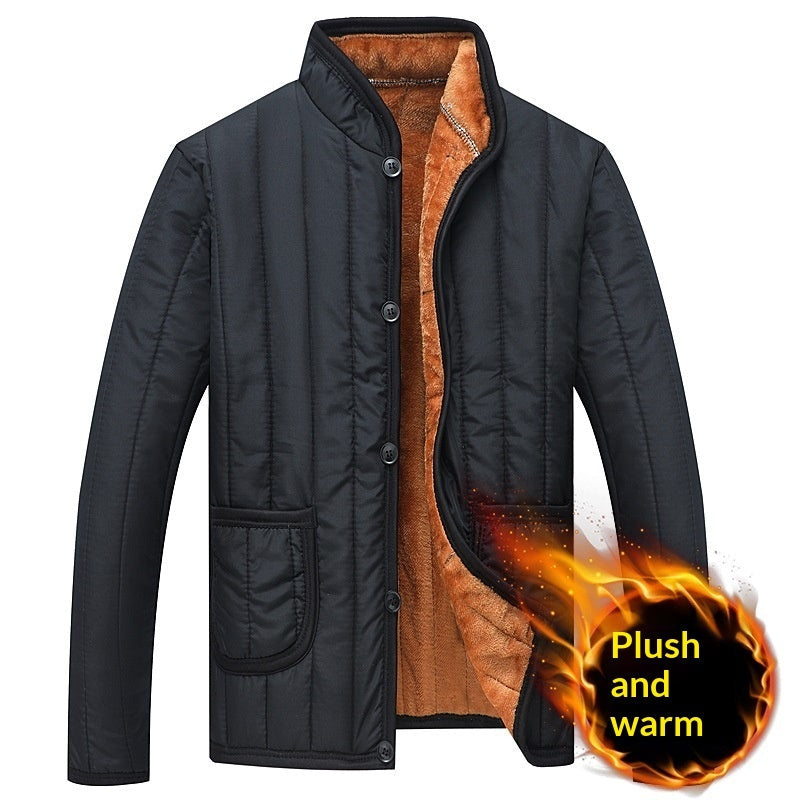 Mens Stand-Up Collar Padded Cotton-Padded Jacket