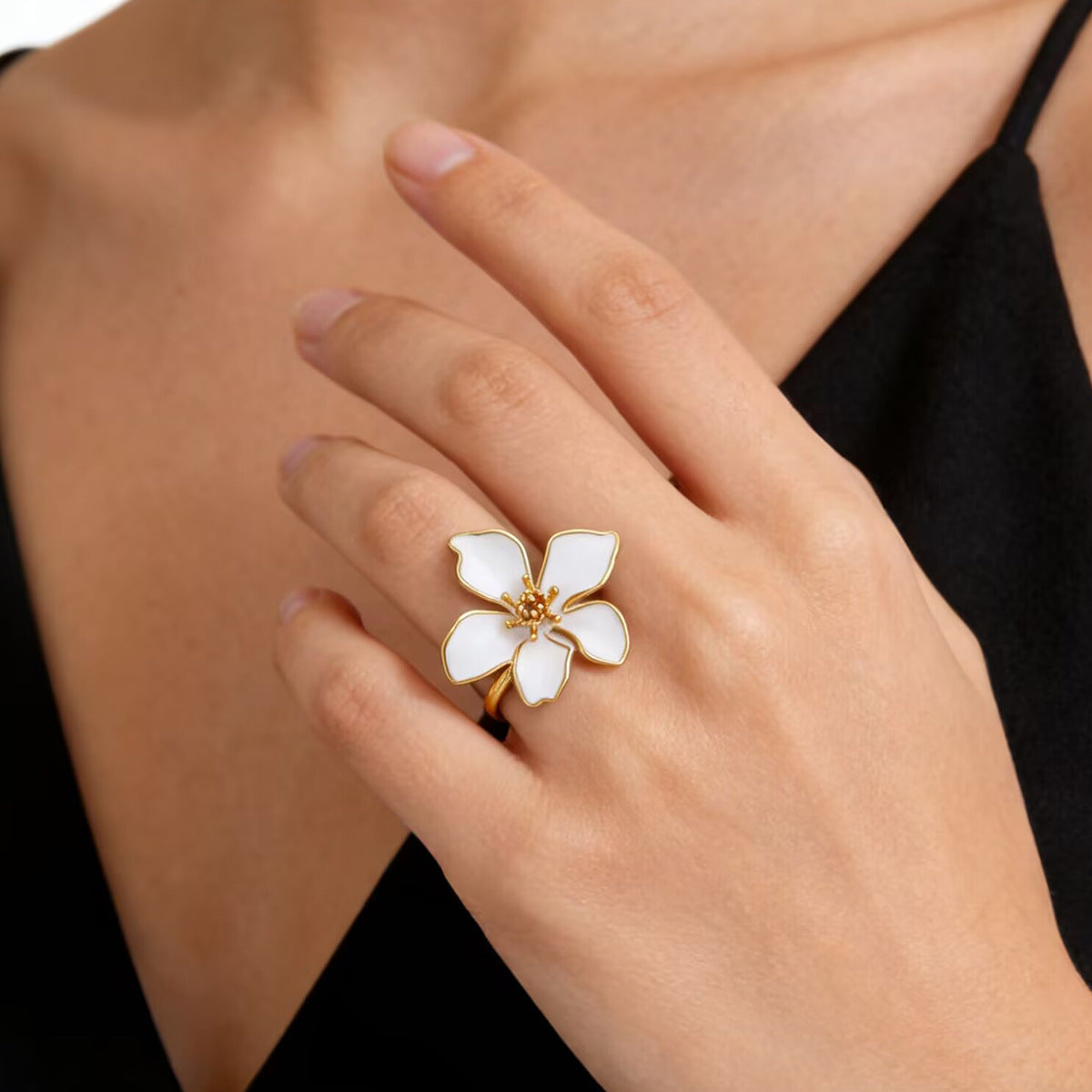 Floral Bracelet Choker And Ring Set For Women