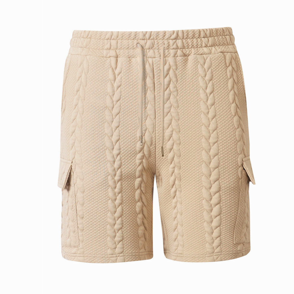 Mens Drawstring Jacquard Casual Shorts