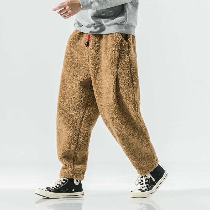 Lamb Wool Warm Trousers Japanese Men's Cotton Pants Plus Size Harem Pants