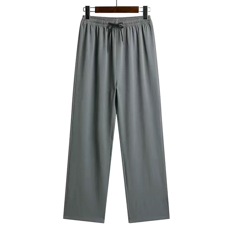 Traditional Chinese Knot Buttons Solid-color Design Trousers