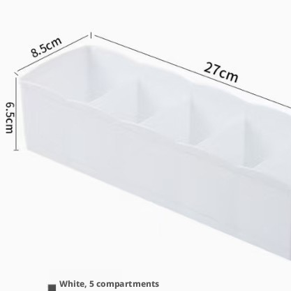 Socks storage box-5 compartments-powder-pp-1 piece