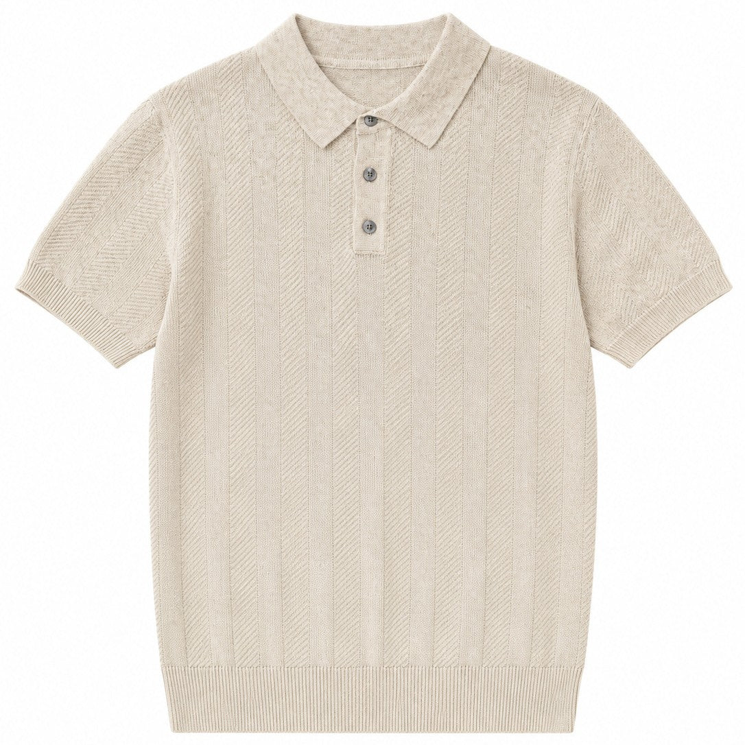 Casual Knitted Short-sleeve Mens Polo Shirt