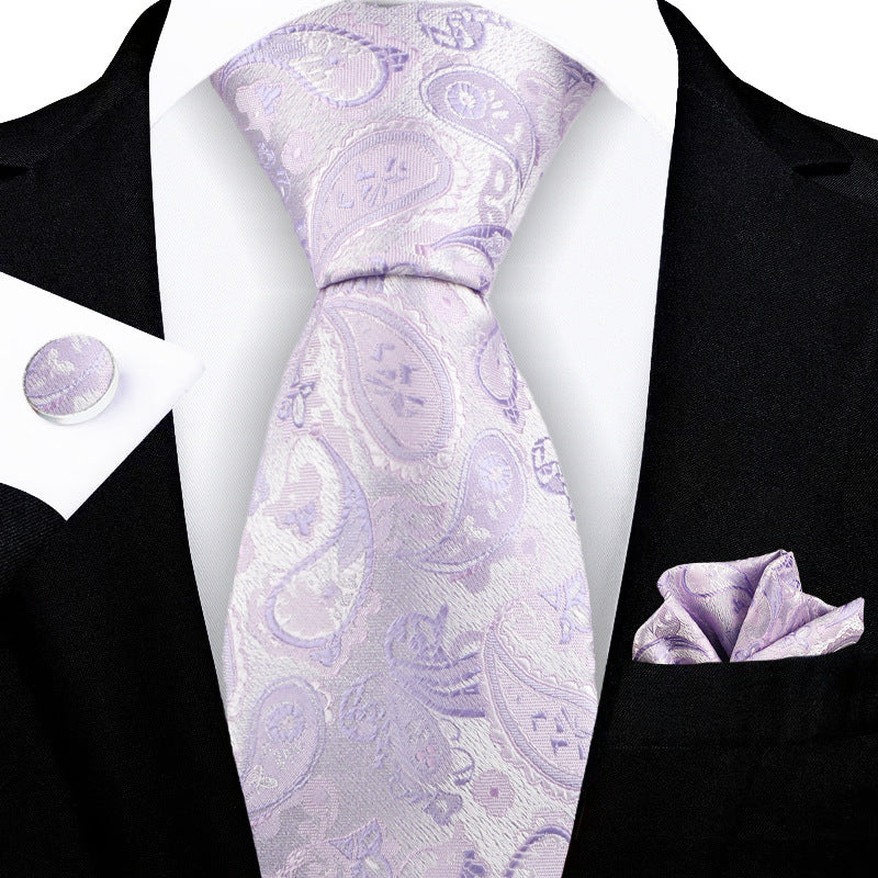 Jacquard-embroidered Cashew Flower Tie
