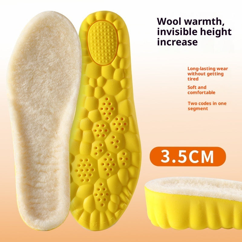 Breathable Sweat Absorbing Shock-absorbing Comfortable Soft Bottom Drooping Wool Insole