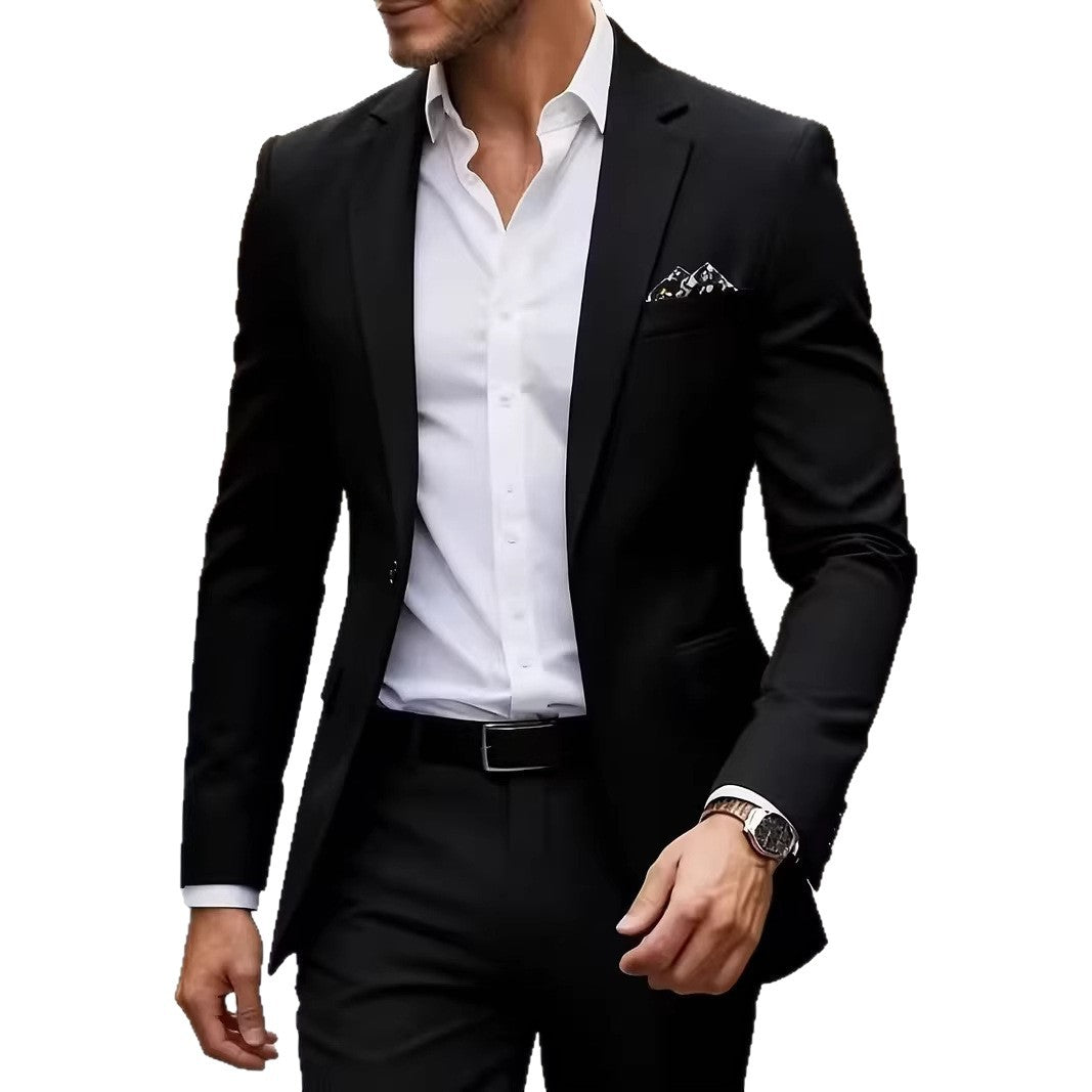 European-size Youth Business-Casual Color-Block Suit