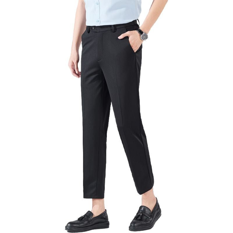 Anti-wrinkle High-quality Light-business Casual Mid-to-high-waist Trousers