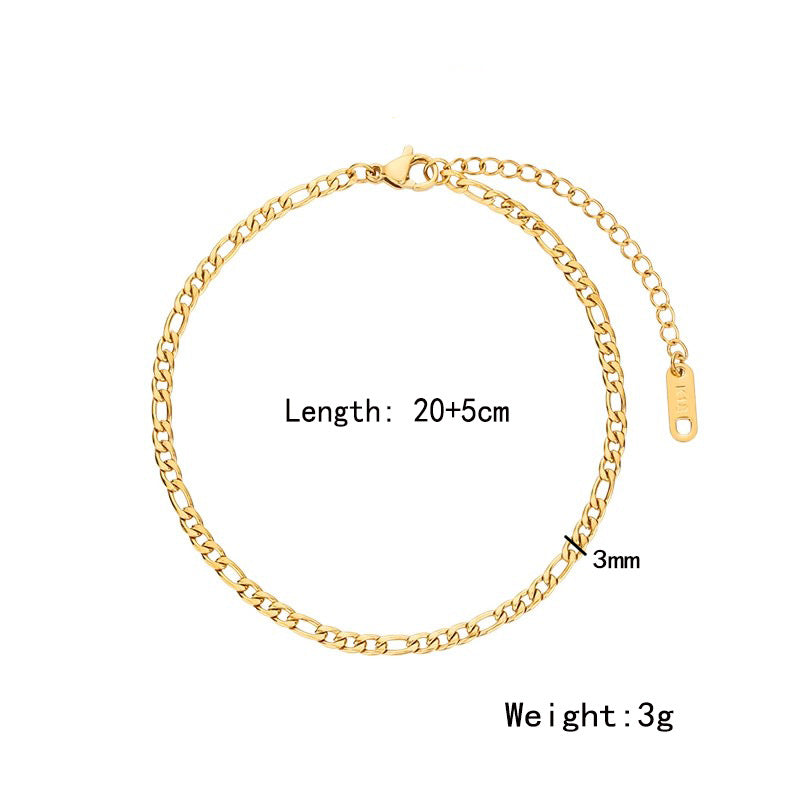 Simple All-Match Titanium Steel Anklet For Women