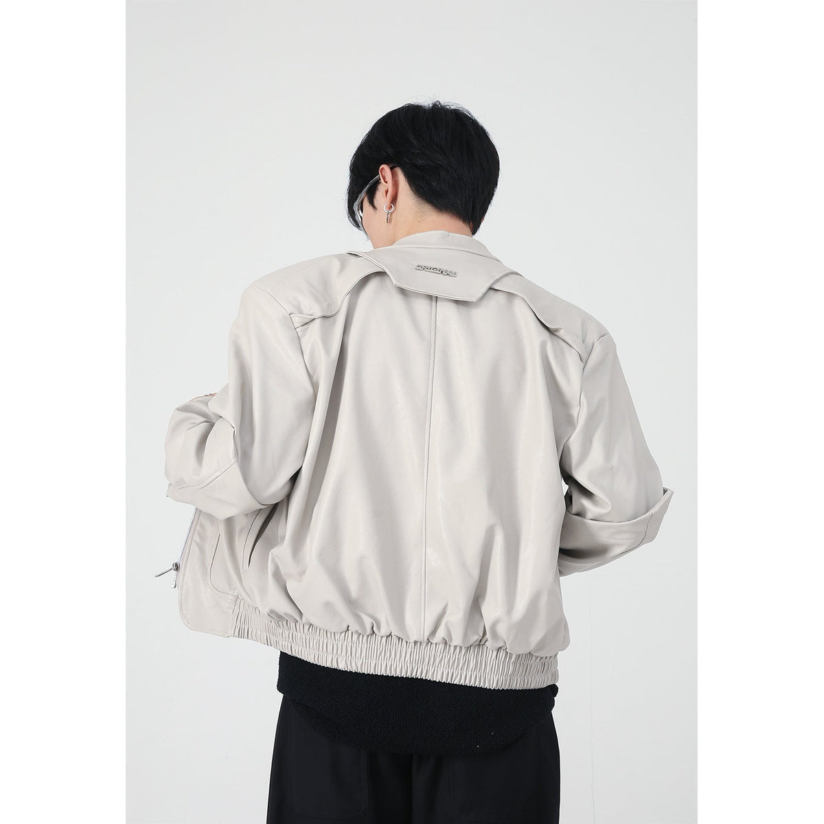 Men's High-grade Short Motorcycle Leather Coat