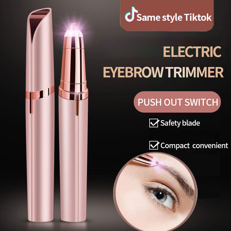 2-in-1 Electric Eyebrow Razor And Facial Hair Removal Device  USB Rechargeable, Waterproof, Portable Travel Grooming Kit