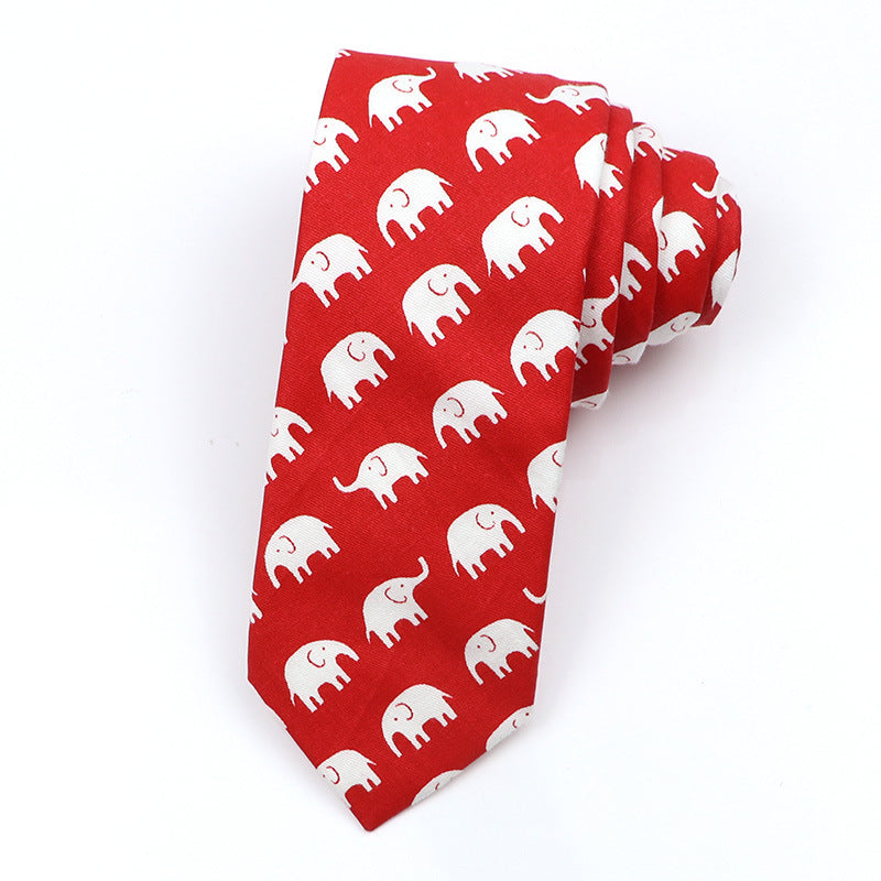 Korean Style Narrow Men's Clothing Cotton Tie