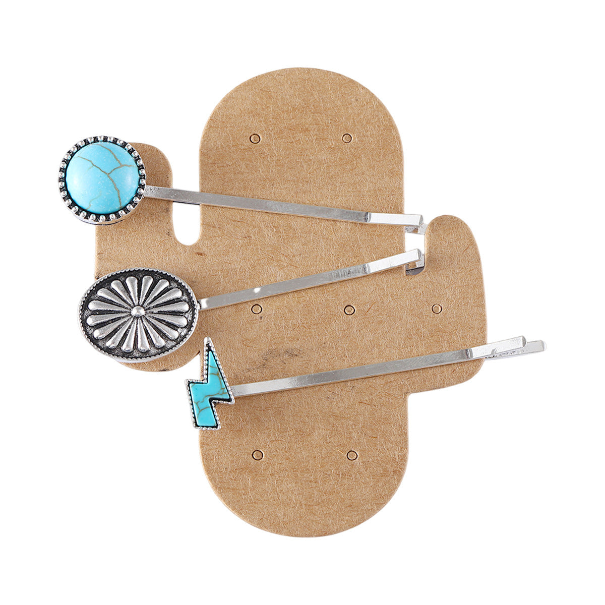 Bohemian Style Turquoise-encrusted Bobby Pin Hair Clip Set, A Popular