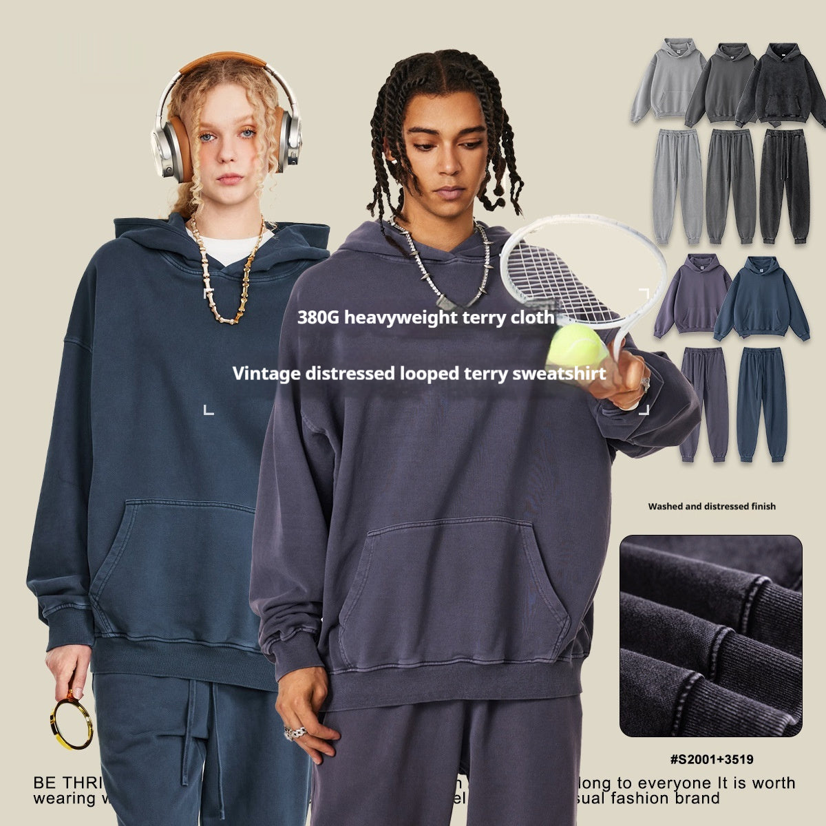 Mens Trendy Sportswear Hoodie And Sweatpants Set