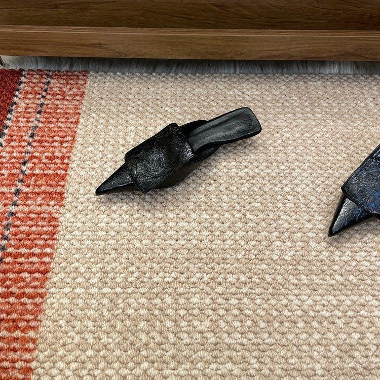2026 Summer High Heel Mules For Women, Closed Toe Slip-On Slides, Unique Designer Elegant Pumps Matching Dresses Fashion Shoes