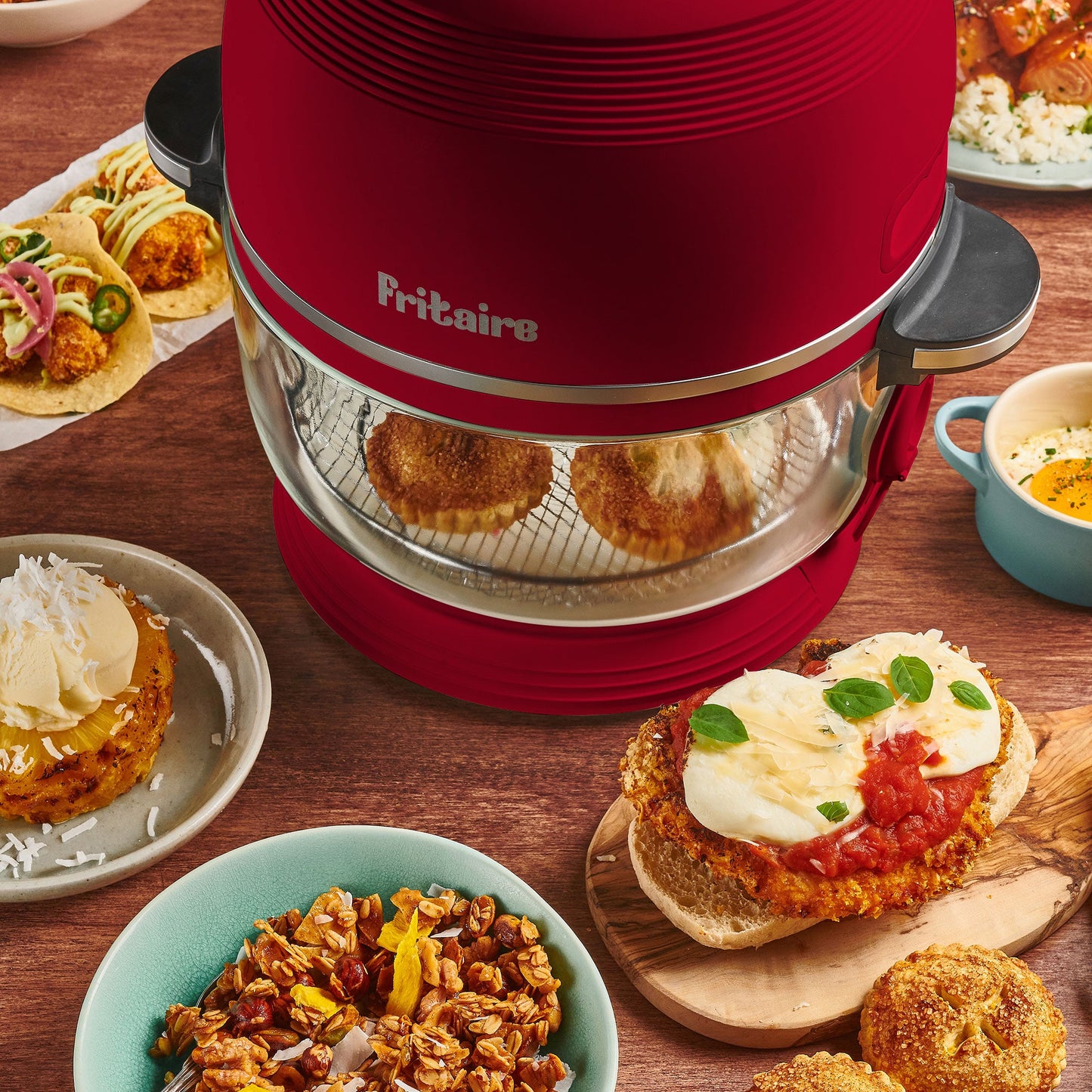 Fritaire Self-Cleaning Air Fryer™ | Non-Toxic 9-in-1 Glass Bowl | Cherry