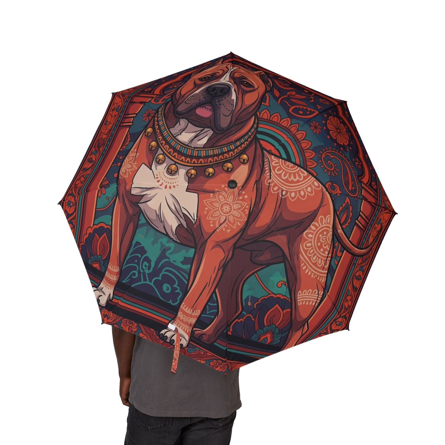 122 cm halbautomatischer Regenschirm – winddichter großer Reise-Regenschirm