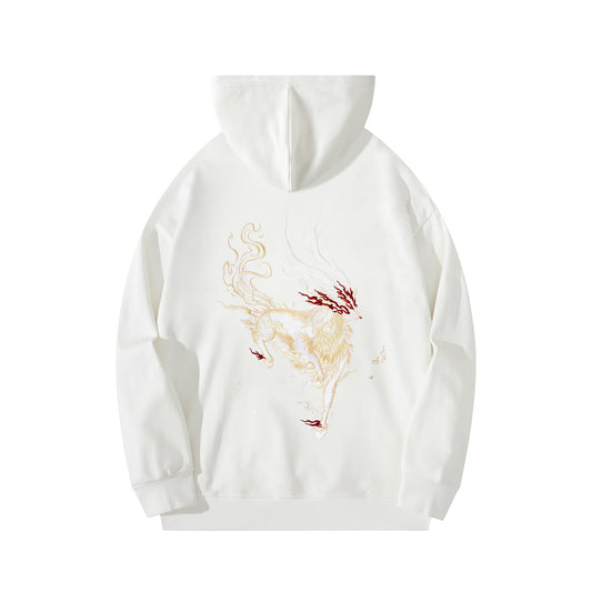 KH9229 Sweat à capuche brodé renne