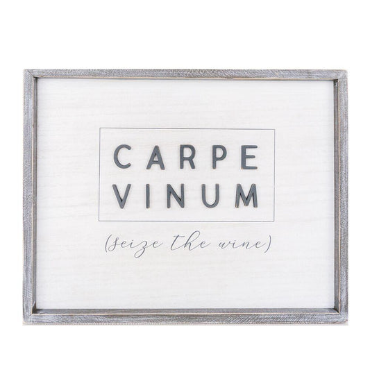 Imperfect Carpe Vinum XL Rustic Wood Wine Sign Farmhouse Vintage Decor Diy Friendly