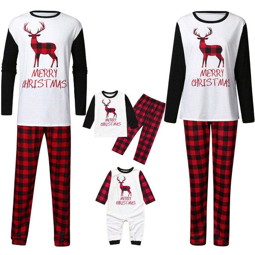 Christmas long sleeve parent-child suit