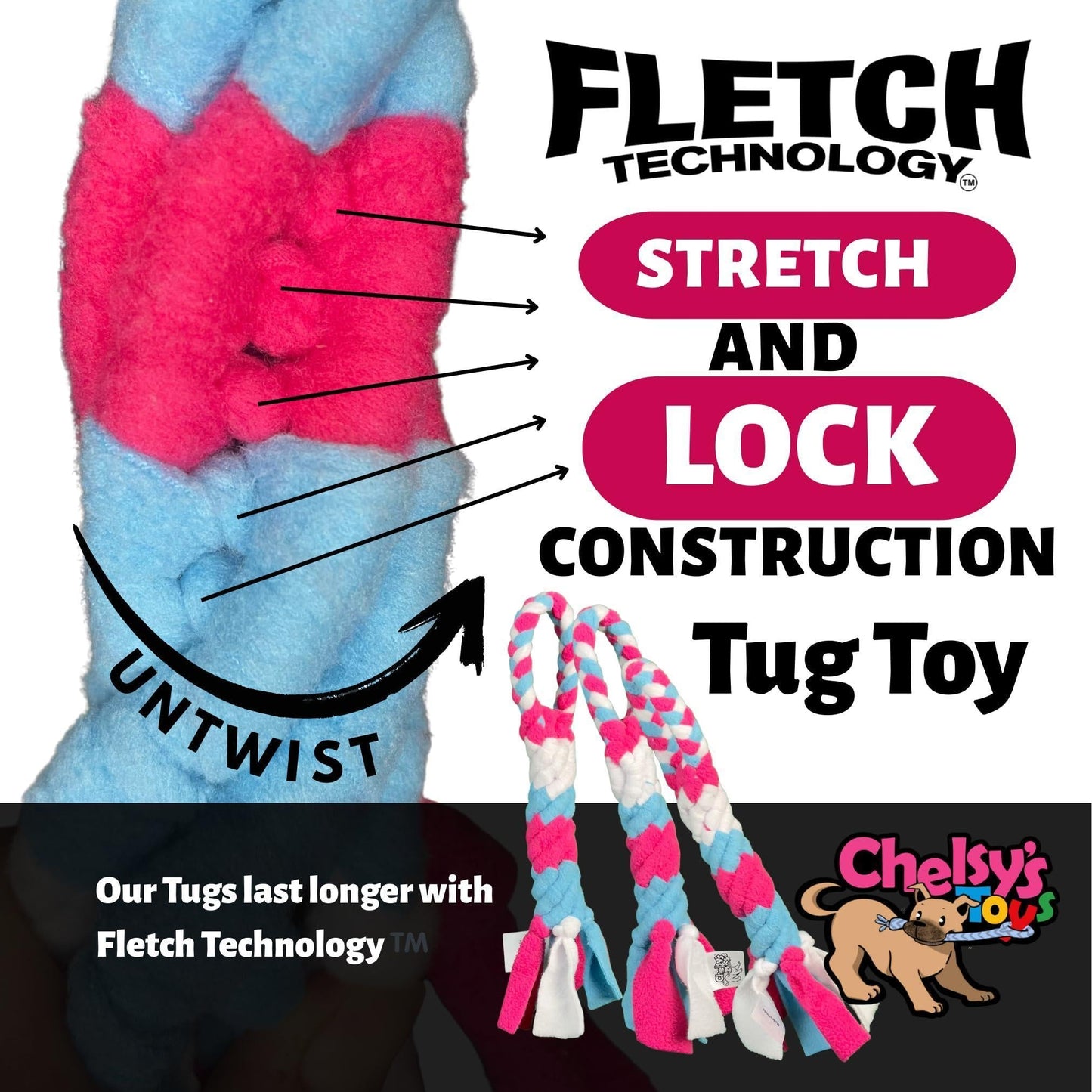 Interactive Tug & Treat-Dispenser Toy for Dogs Teething Relief Lavender