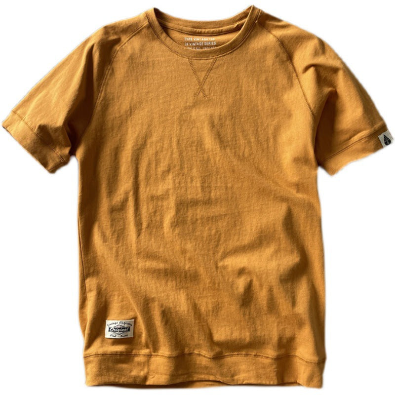 Mens Retro Crew-Neck Short-Sleeve T-Shirt