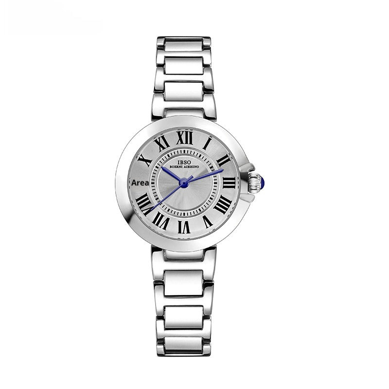 Women's Roman Numeral Steel Band Wristwatch