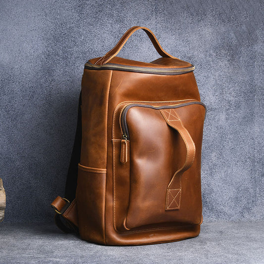 Vintage Crazy Horse Leather Travel Backpack