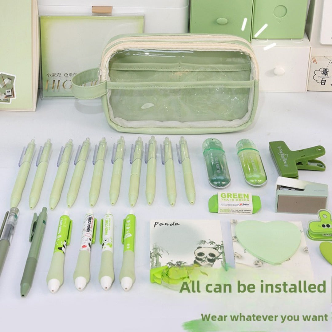 Large Capacity Transparent Pencil Case - Perfectly Designed Stationery Box for Girls in Primary and Junior High School with Simple Separation