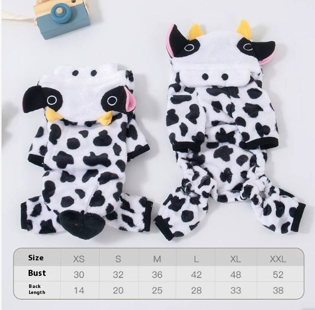 Fleece-lined Thermal Coral Fleece Pig Pet Costume Cat Clothes Small Dog