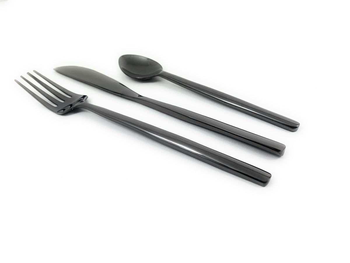 Vibhsa Black Stainless Steel Flatware 36 PC Set