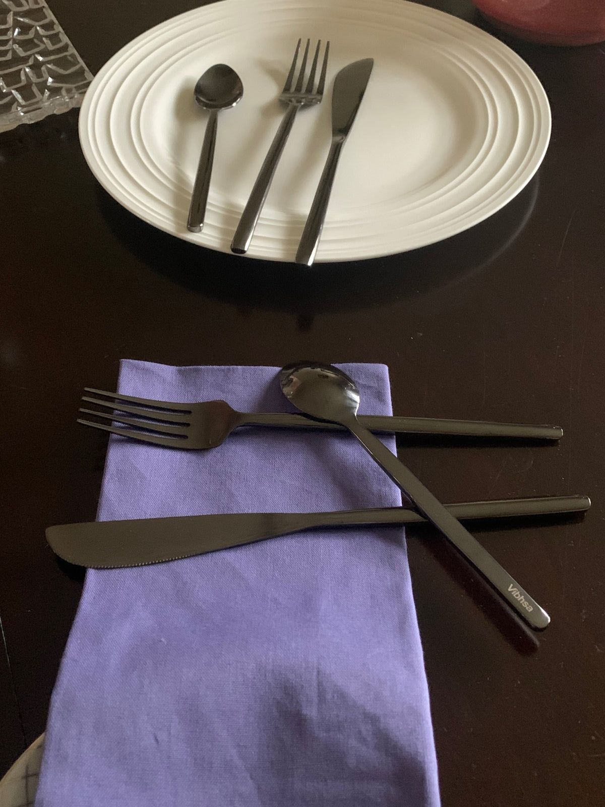 Vibhsa Black Stainless Steel Flatware 36 PC Set