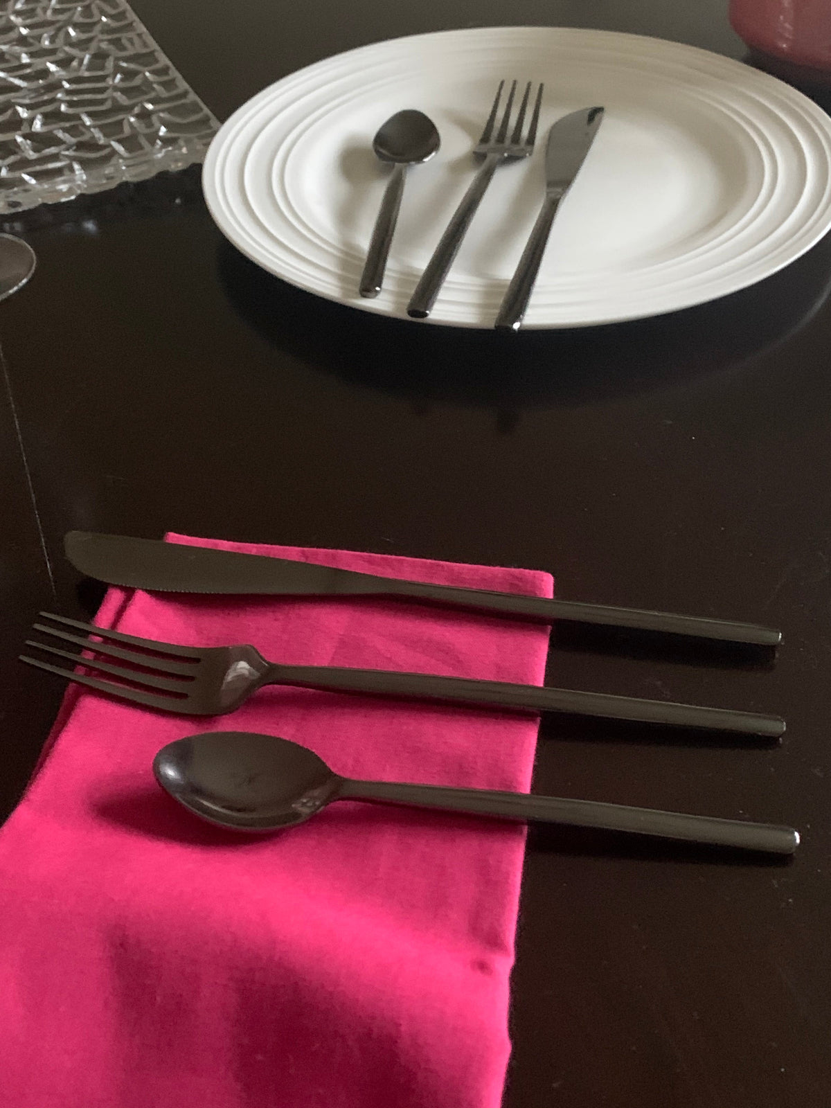 Vibhsa Black Stainless Steel Flatware 36 PC Set