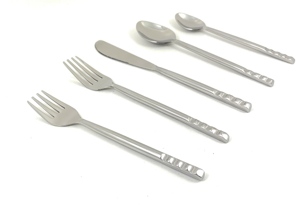 Vibhsa Modern Stainless Steel 5-Piece Flatware Place Setting, Service for 1