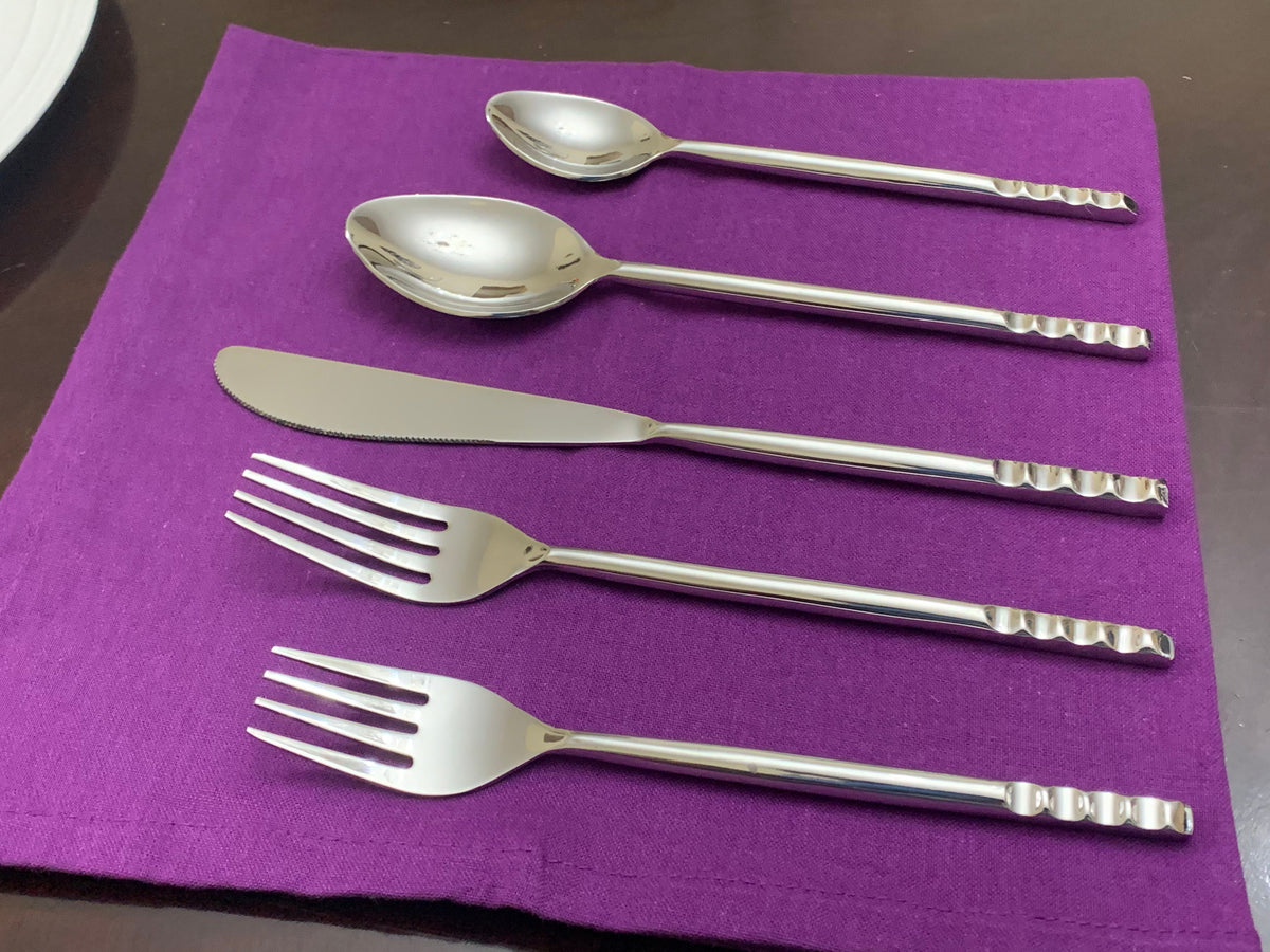 Vibhsa Modern Stainless Steel 5-Piece Flatware Place Setting, Service for 1