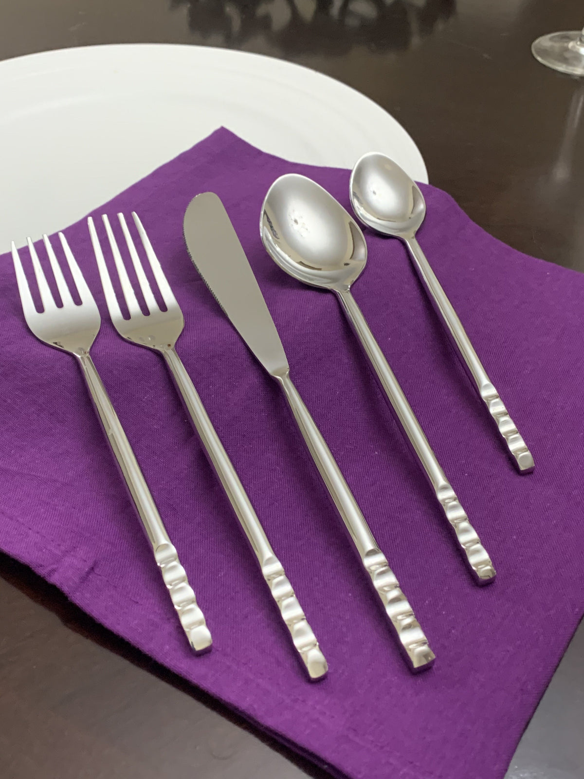 Vibhsa Modern Stainless Steel 5-Piece Flatware Place Setting, Service for 1