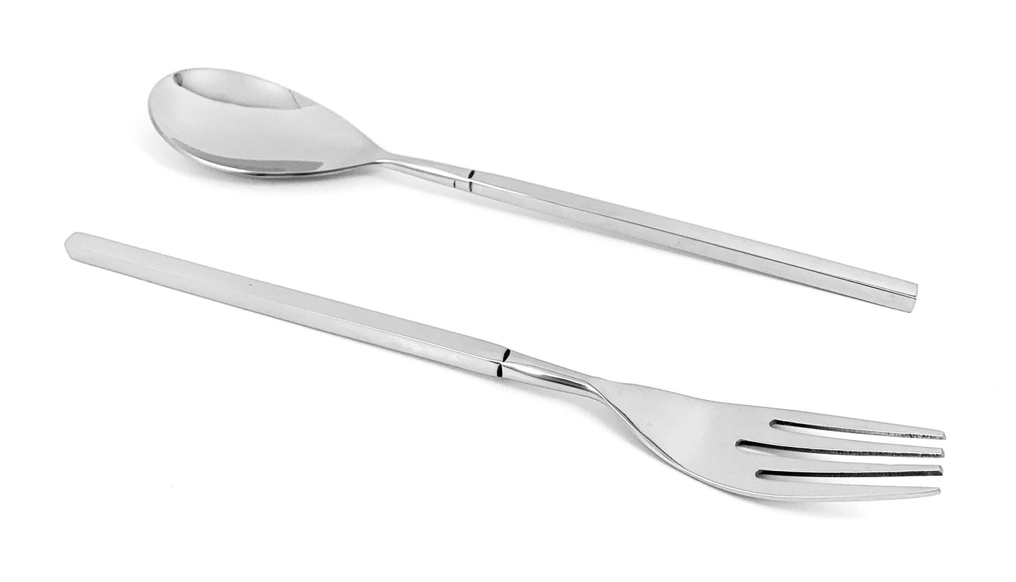 Vibhsa Stainless Steel Salad Fork and Dessert Spoon Set of 12
