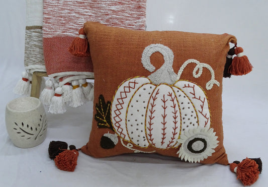 Vibhsa Fall Pumpkin Pillow for Halloween with Insert 20" x 20"
