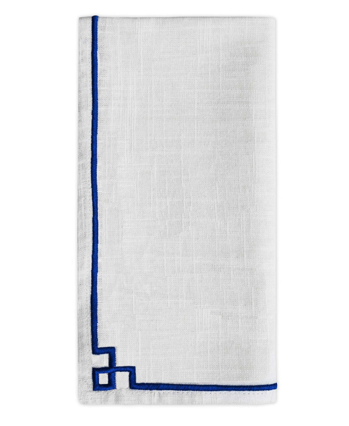 Vibhsa Cotton Table Napkins | Set of 4, Blue Embroidery, 20"x20"