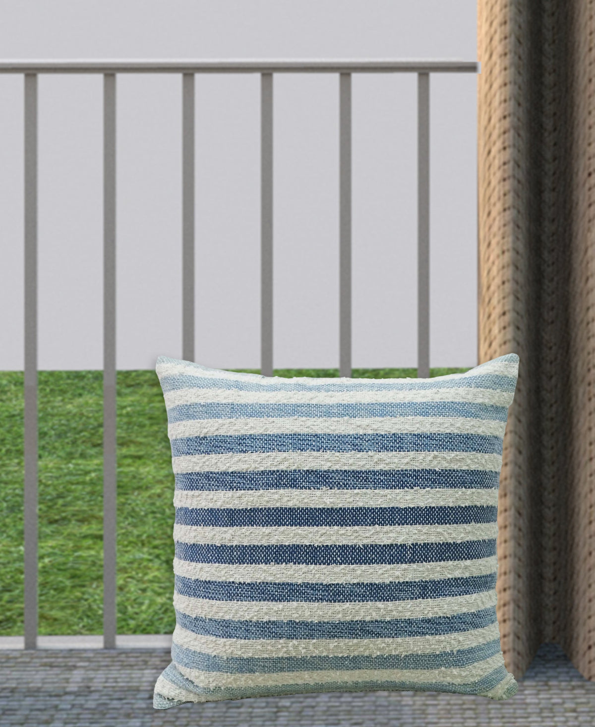 Vibhsa 100% Cotton Ombre Textured Stripe Pillow
