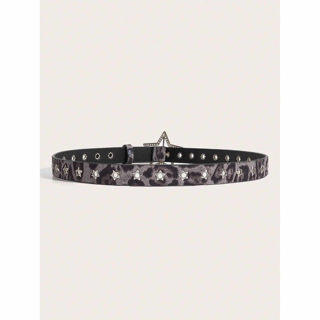Creative Women's Star Rivet Metal Eyelet PU Belt