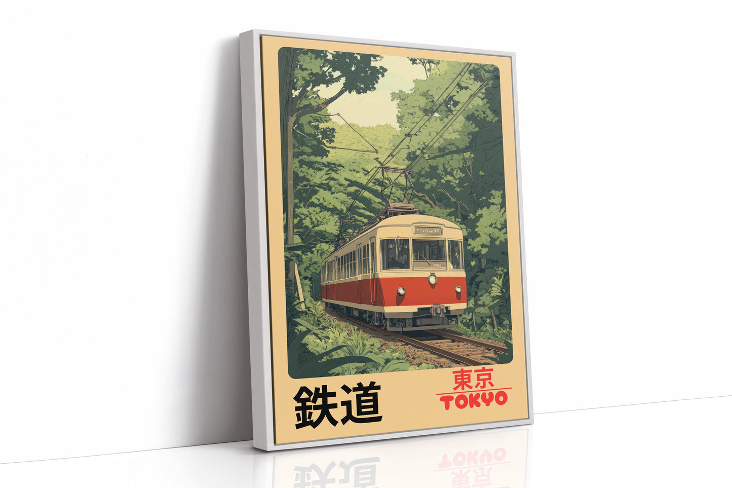 Affiche Rétro Chemin de Fer de Tokyo – Art Mural de Train Japonais, Impression de Voyage Vintage